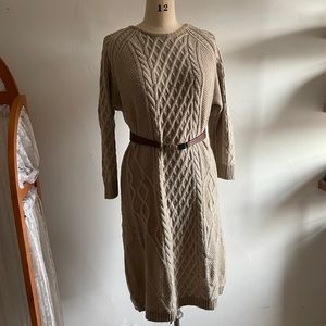 vtg style cable knit sweater dress